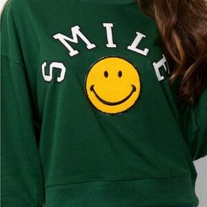 Green Smile Graphic Sweatshirt